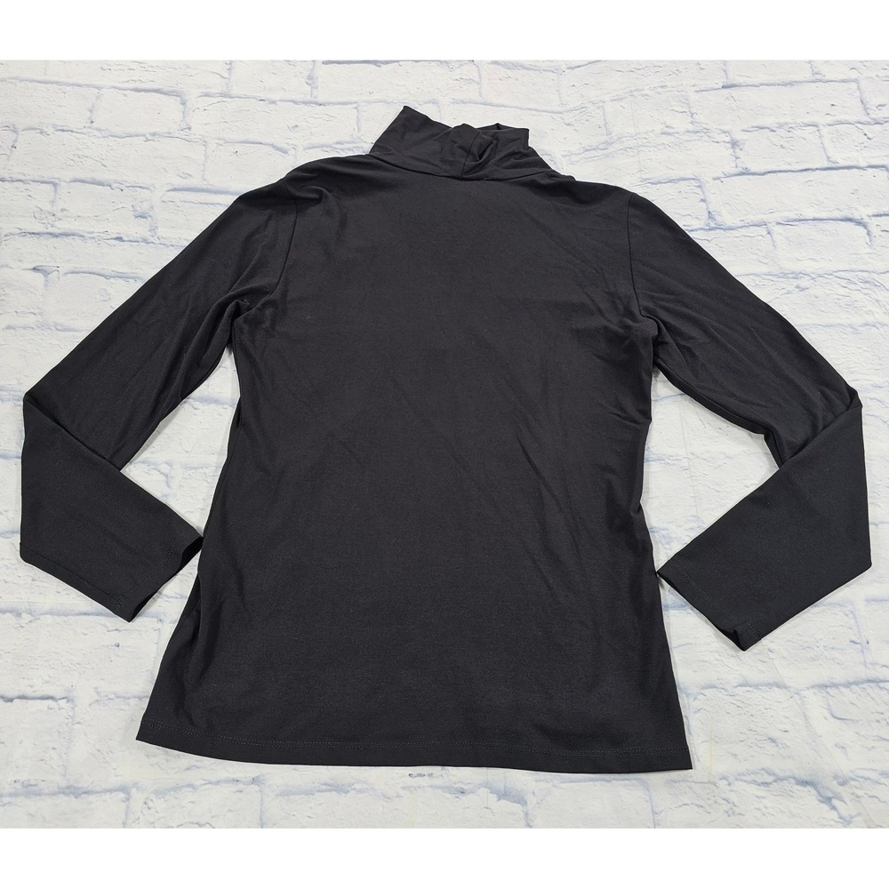 Joseph Ribkoff Mock Neck Top Women 8 Black Long Sleeve Stretch Minimalist